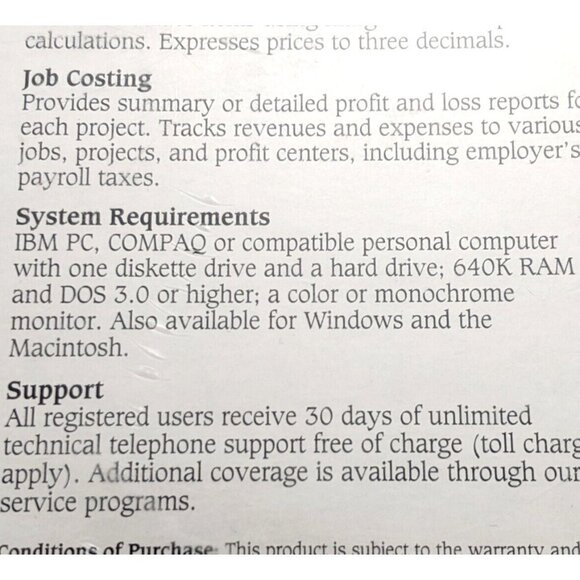 Computer Associates CA Simply Accounting Release 4.0 3.5" Diskettes DOS 3.0  New - Picture 3 of 12
